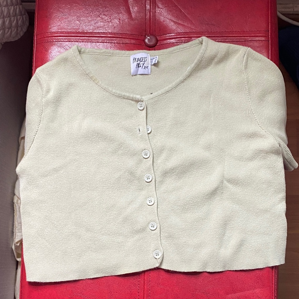 Princess Polly Cream Crop Top